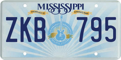MS license plate ZKB795