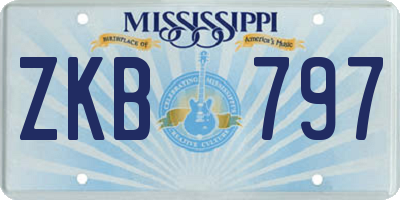 MS license plate ZKB797