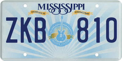 MS license plate ZKB810
