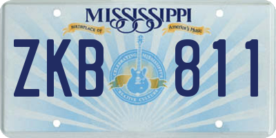 MS license plate ZKB811