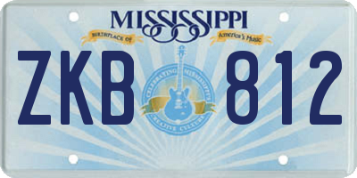 MS license plate ZKB812