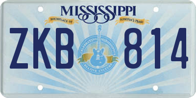 MS license plate ZKB814