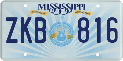 MS license plate ZKB816