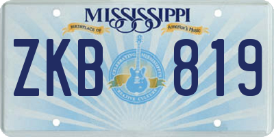 MS license plate ZKB819