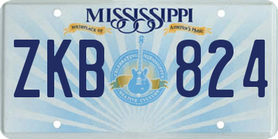 MS license plate ZKB824