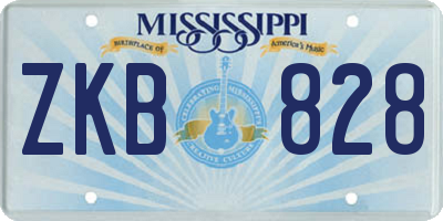 MS license plate ZKB828