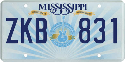 MS license plate ZKB831