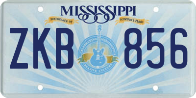 MS license plate ZKB856