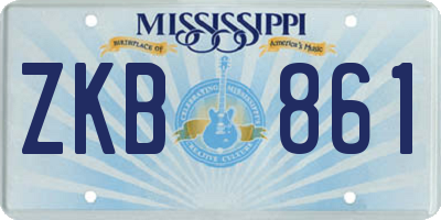 MS license plate ZKB861