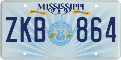 MS license plate ZKB864