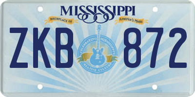 MS license plate ZKB872