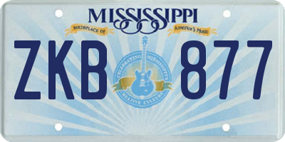 MS license plate ZKB877