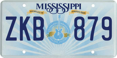 MS license plate ZKB879