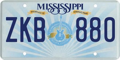 MS license plate ZKB880