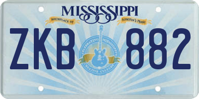 MS license plate ZKB882