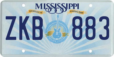 MS license plate ZKB883