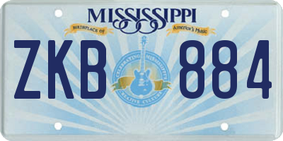 MS license plate ZKB884