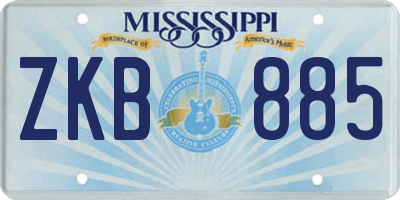 MS license plate ZKB885