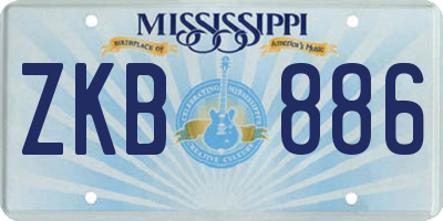MS license plate ZKB886