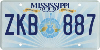 MS license plate ZKB887