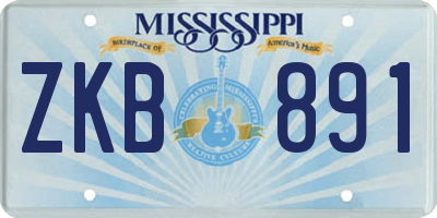 MS license plate ZKB891