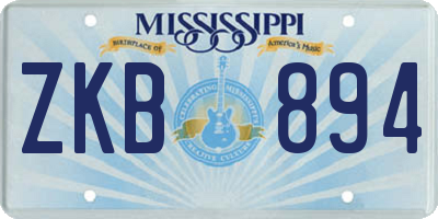 MS license plate ZKB894