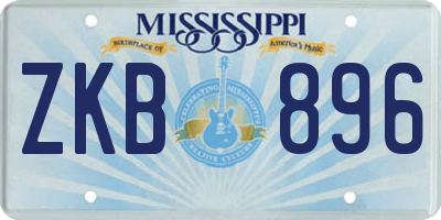 MS license plate ZKB896