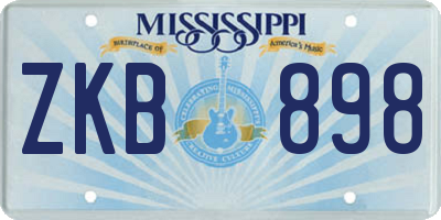 MS license plate ZKB898