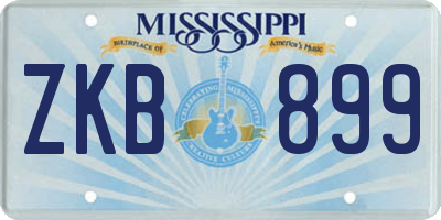MS license plate ZKB899