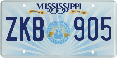 MS license plate ZKB905