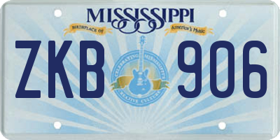 MS license plate ZKB906