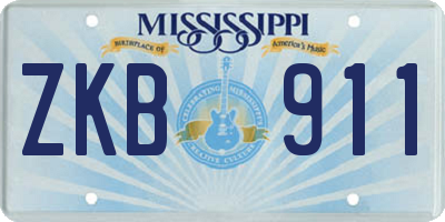 MS license plate ZKB911