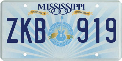 MS license plate ZKB919
