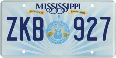 MS license plate ZKB927
