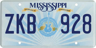 MS license plate ZKB928