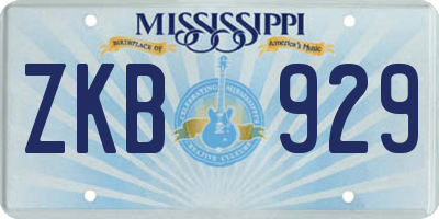MS license plate ZKB929