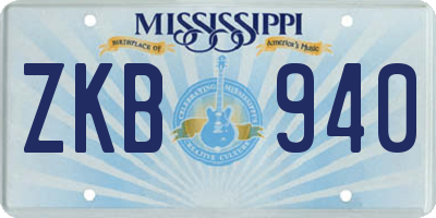 MS license plate ZKB940