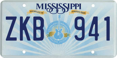 MS license plate ZKB941