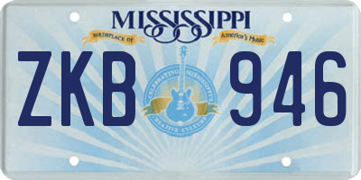 MS license plate ZKB946