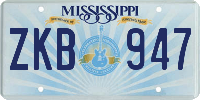 MS license plate ZKB947