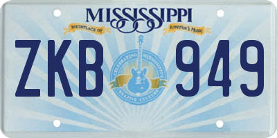 MS license plate ZKB949