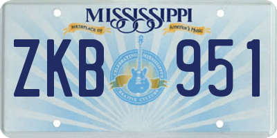 MS license plate ZKB951