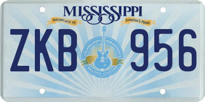 MS license plate ZKB956