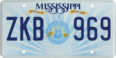 MS license plate ZKB969