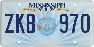 MS license plate ZKB970