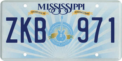 MS license plate ZKB971