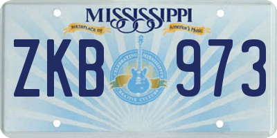 MS license plate ZKB973