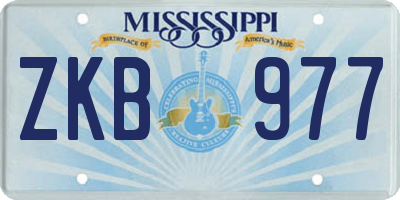 MS license plate ZKB977