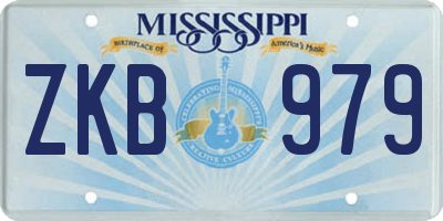 MS license plate ZKB979