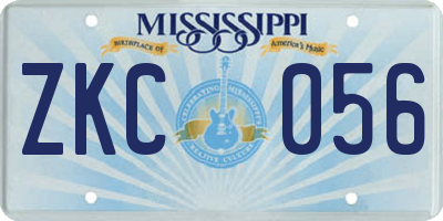 MS license plate ZKC056